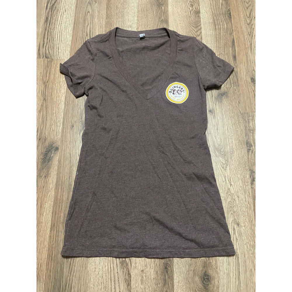 Next Level Shirt, Women's Size Small, Brown, V-neck, 2 GINGERS IRISH WHISKEY